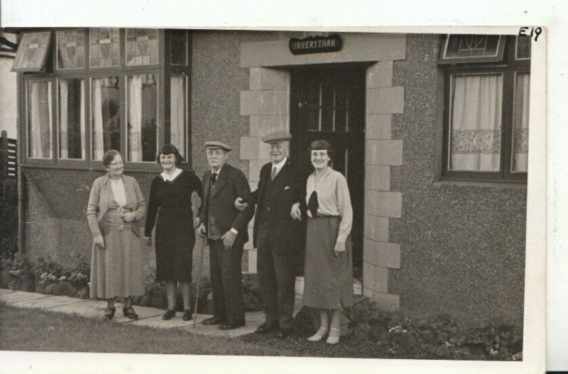 Scottish Social History? Postcard - People Outside - Inverythan - Ref 17582A