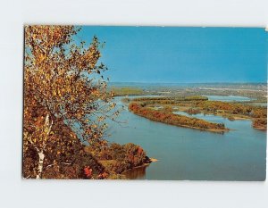 Postcard Beauty of autumn along the Mississippi River