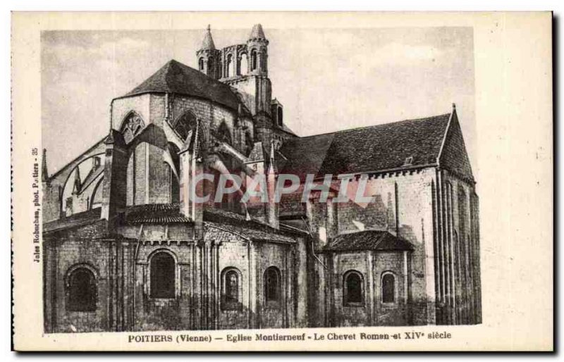 Old Postcard Poitiers Church Montierneuf The Bedside Roman