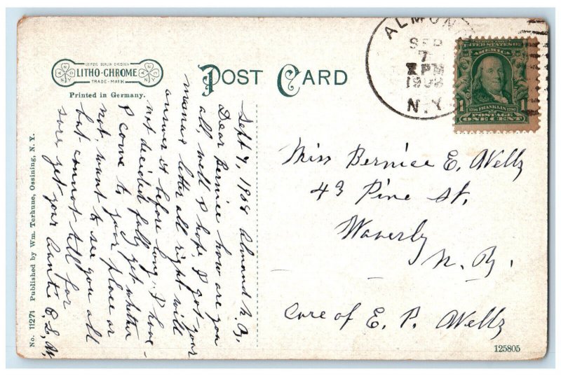 1908 Horse Carriage, Ossining School, Ossining New York NY Almond NY Postcard 