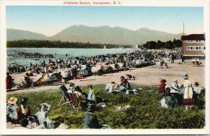 Kitsilano Beach Vancouver BC Kits Unused 1920s Leonard Frank Postcard F11