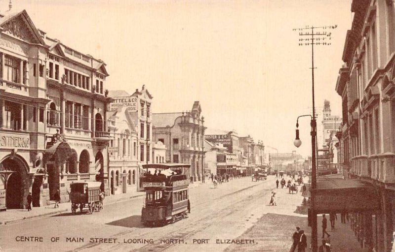 Port Elizabeth  South Africa Main Street Double Deck Bus Trolley PC AA68871