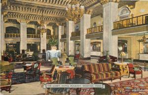 1940s Hotel Peabody Interior MEMPHIS TENNESSEE Kropp postcard 2863