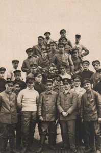 RPPC German Navy Captain Konig Officers and Crew on Board Submarine Photo WWI