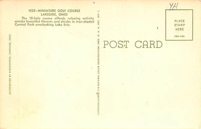 Miniature Golf Course Lakeside, Ohio OH