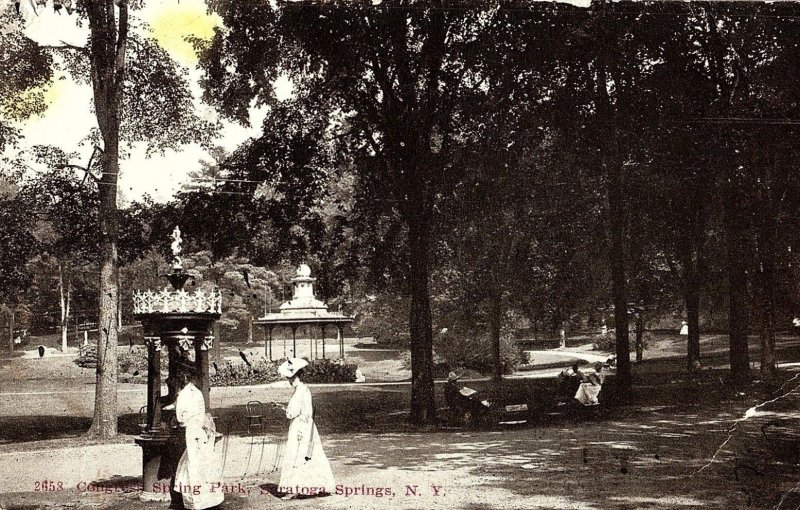 C.1900-07 Congress Spring Park, Saratoga Springs, N. Y. Vintage Postcard P137 