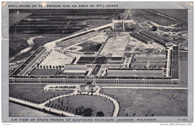 Air View of State Prison of Southern Michigan, JACKSON, Michigan, PU-1941