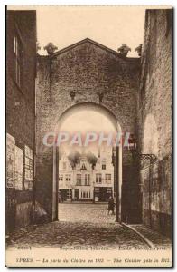 Belgie Ypres Old Postcard The door of the cloister in 1913