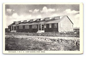 Postcard Main Bldg. Y. M. C. A. Camp Devens Ayer Mass. U. S. Army