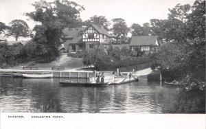 CHESTER UK ECCLESTON FERRY ACROSS RIVER DEE PHOTOCHROM POSTCARD