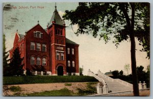 Postcard Port Hope Ontario c1914 High School To Berlin Ontario Demolished