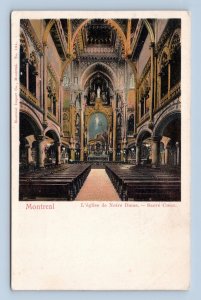 Interior Notre Dame de la Lourdes MontrealQuebec Canada UNP DB Postcard H16