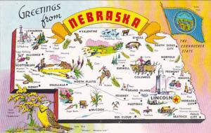 Greetings From Nebraska With Map