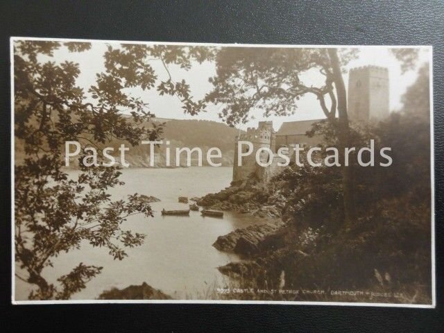 c1928 RPPC - Castle and St. Petrox Church, Dartmouth - Judges Ltd