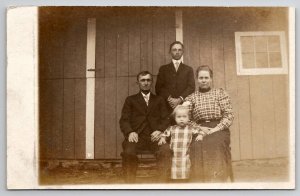 RPPC Homestead Family Mother Father Son Daughter c1908 Postcard H27