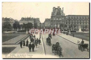 Old Postcard Paris Tuileries Garden View from the Pavillon de Flore