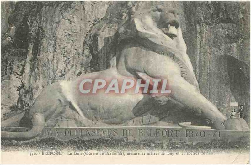 Old Postcard Belfort Lion (Work Bartholdi)