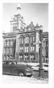 Buffalo NY Erie County Courthouse Old Cars RPPC Postcard