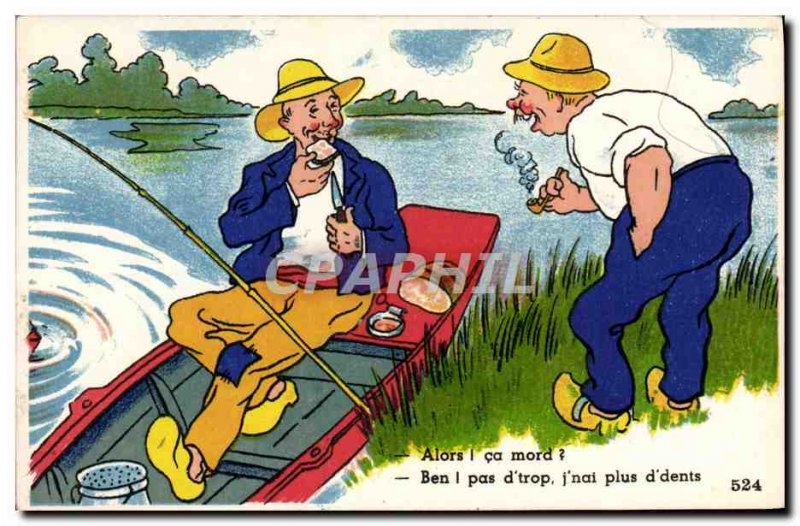 Old Postcard Fantasy Fishing Fisherman