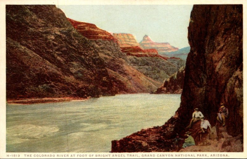 Arizona Grand Canyon Colorado River At Foot Of Bright Angel Point Fred Harvey...