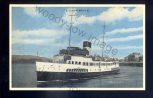 f2470 - Scottish Ferry - Queen Mary II on the River Clyde - postcard