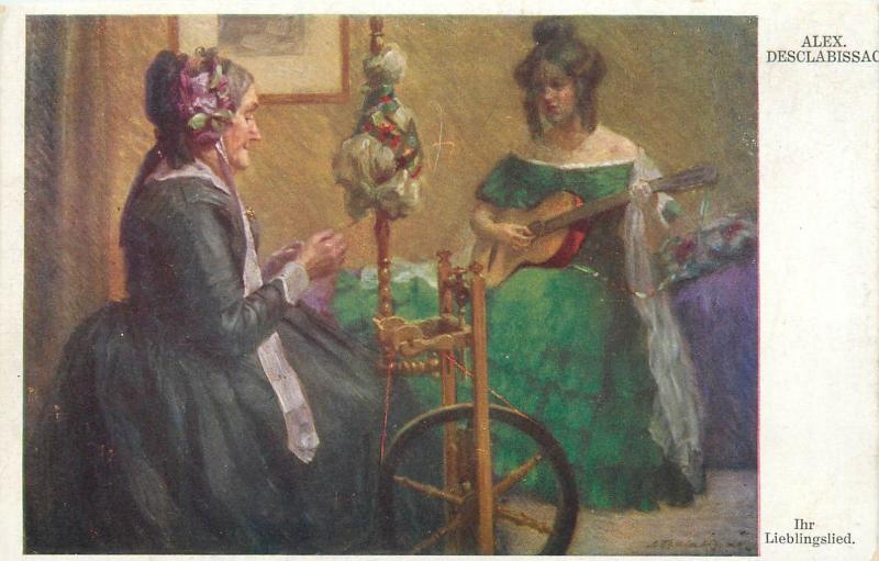 Pre 1920 art postcard Alex Desclabissac - Ihr Lieblingslied your favorite song