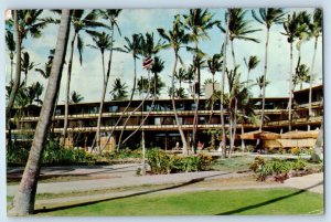 1950 Honolulu Hawaii HI Postcard Kii Village Hotel Waikiki Beach Lends Building