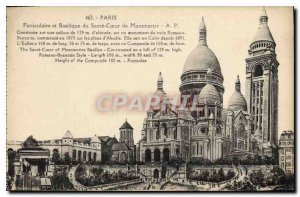 Postcard Old funicular Paris and Sacre Coeur Basilica in Montmartre