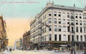 West 4th Street Des Moines Iowa 1910c postcard