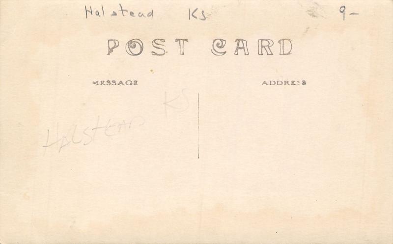 Halstead Kansas~RPPC Hertzler Hospital~Late Fall Trees~Vintage c1914 Automobiles