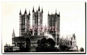 Postcard Old Lincoln cathedral