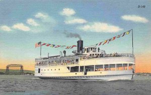 SS Wayne Steamer Ship Duluth Superior Harbor Minnesota linen postcard