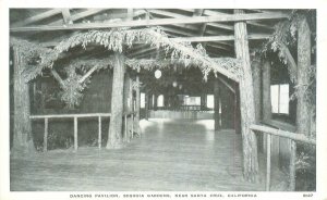 Santa Cruz California Sequoia Gardens Dancing Pavilion B&W Postcard Unused