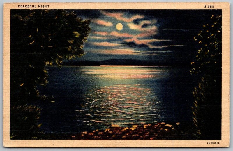 Rochester Pennsylvania 1942 Postcard Peaceful Night Moonlight