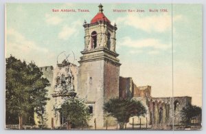 Mission San Jose~Built 1720~San Antonio TX~Worn & Broken Bldg~Trees In Front~Vtg
