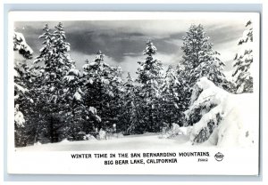 c1910 RPPC Frasher Big Bear Lake Snow California Postcard F112E