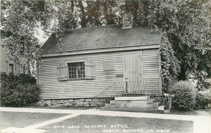 Marietta~Real Photo Postcard~Oldest Building in Ohio~Land Company Office c1950 