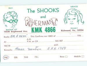 Pre-1980 RADIO CARD - CB HAM OR QSL Richmond Virginia VA AH2884