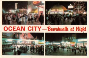 Ocean City Boardwalk at Night, New Jersey Postcard 2T5-29 