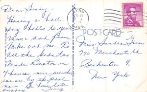 Marblehead Massachusetts, USA 1961 light postal marking on front, tab marks o...