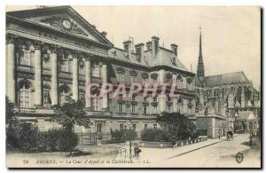 Old Postcard Amiens Court of Appeal and the Cathedral