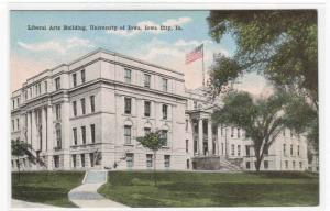 Liberal Arts Building University Iowa CIty IA 1910c postcard