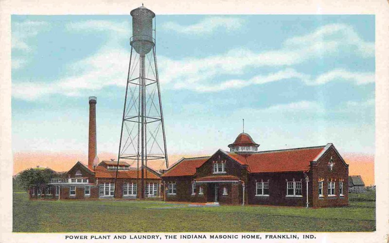 Power Plant Laundry Indiana Masonic Home Franklin Indiana 1930s postcard