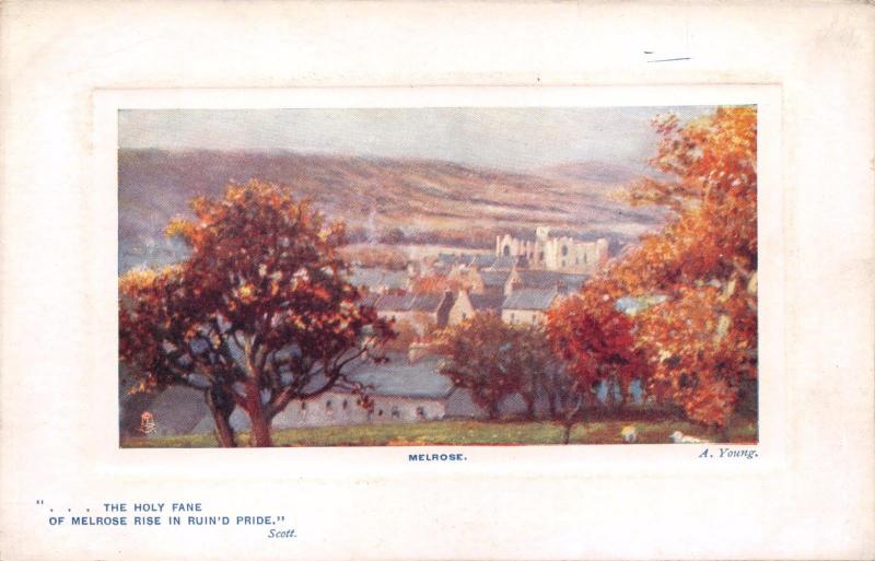 MELROSE ROXBURGHSHIRE SCOTLAND UK~TUCKS SCOTTS COUNTRY~A YOUNG ARTIST POSTCARD