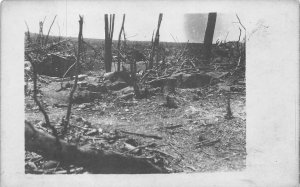 RPPC FIELD OF DESTRUCTION IN EUROPE WW1 MILITARY REAL PHOTO POSTCARD (c. 1918)