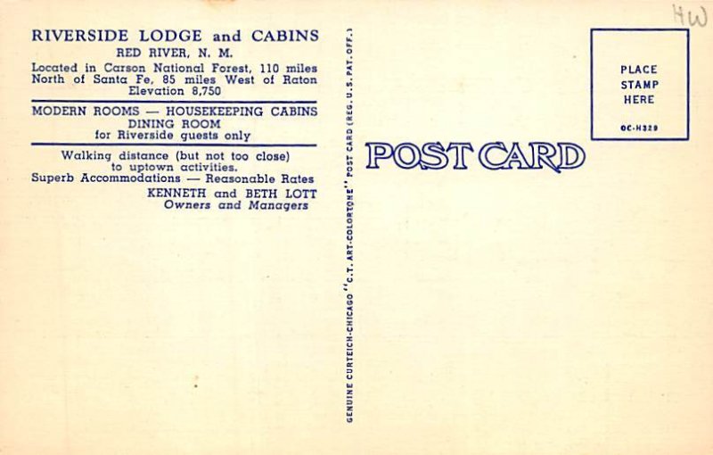 Riverside Lodge and Cabins Red River, New Mexico NM