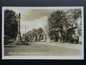 Cotswolds MORETON IN MARSH High St. & Memorial c1950s RP Postcard by A.W. Bourne