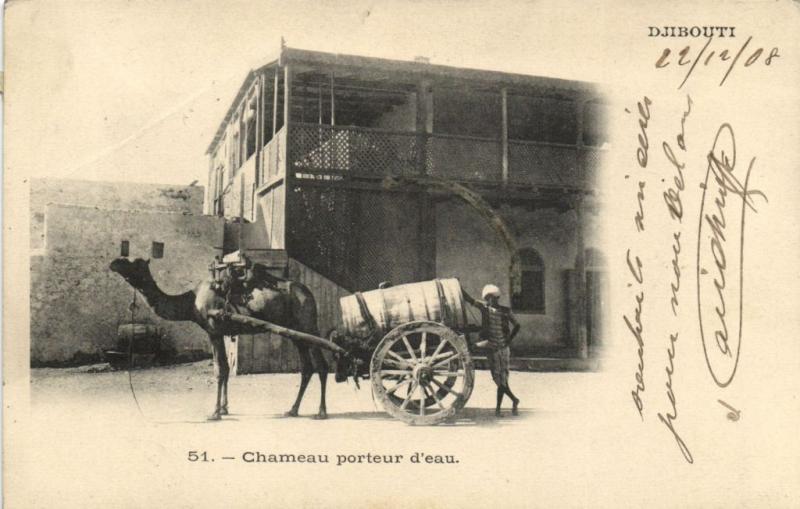 CPA Djibouti Afrique - Chameau porteur d'eau (86985)