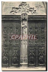 Old Postcard Aix en Provence Carved door of the Cathedral