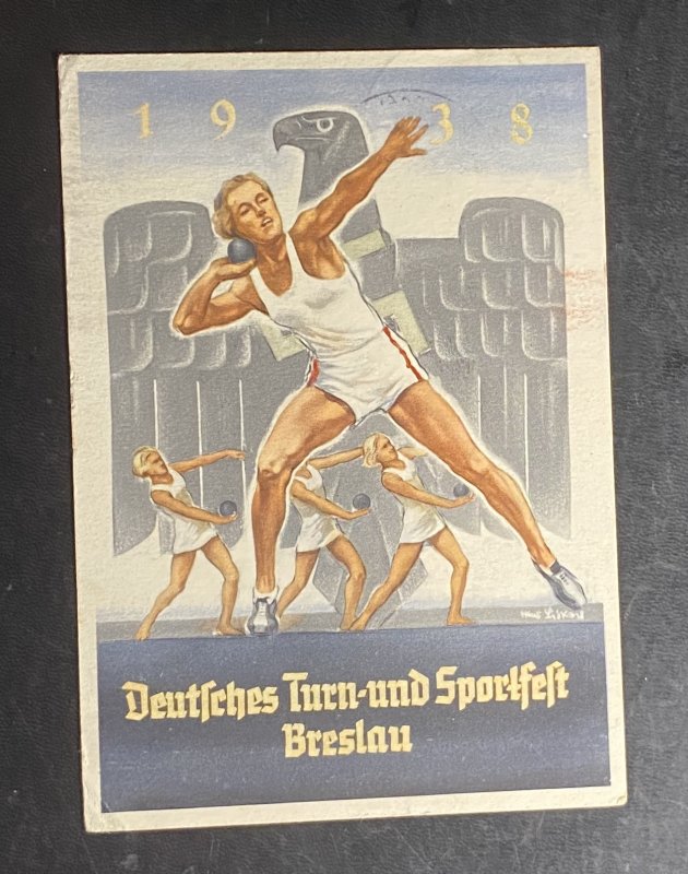 1938 Breslau Germany Propaganda Postcard Cover FDC NSDAP Party Congress